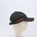 GUCCI GG Canvas Web Sherry Line Cap Black Gold Tone 200035 Auth 202104A-5