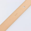 LOUIS VUITTON Ceinture Narrow Belt Leather 80/32 Silver LV Auth 202107-12