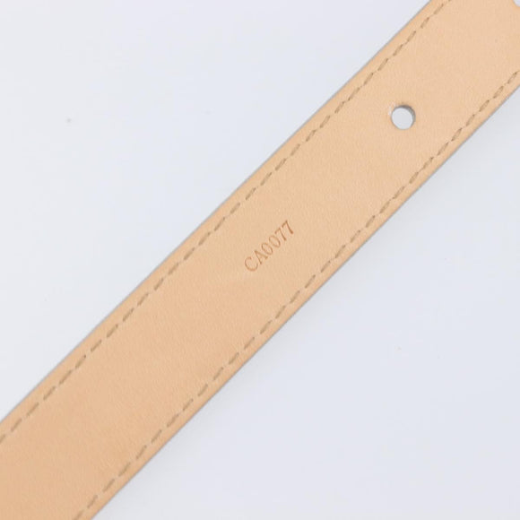 LOUIS VUITTON Ceinture Narrow Belt Leather 80/32 Silver LV Auth 202107