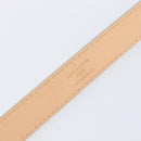 LOUIS VUITTON Ceinture Narrow Belt Leather 80/32 Silver LV Auth 202107-10
