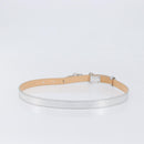 LOUIS VUITTON Ceinture Narrow Belt Leather 80/32 Silver LV Auth 202107-2