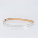 LOUIS VUITTON Ceinture Narrow Belt Leather 80/32 Silver LV Auth 202107-3