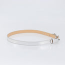 LOUIS VUITTON Ceinture Narrow Belt Leather 80/32 Silver LV Auth 202107-4