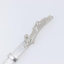LOUIS VUITTON Ceinture Narrow Belt Leather 80/32 Silver LV Auth 202107-6
