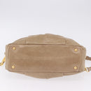 Miu Miu Vitellolux Hand Bag Leather 2way Beige Gold Tone Auth 202110V-5