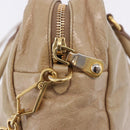 Miu Miu Vitellolux Hand Bag Leather 2way Beige Gold Tone Auth 202110V-20