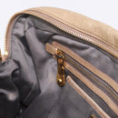 Miu Miu Vitellolux Hand Bag Leather 2way Beige Gold Tone Auth 202110V-24