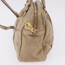 Miu Miu Vitellolux Hand Bag Leather 2way Beige Gold Tone Auth 202110V-3