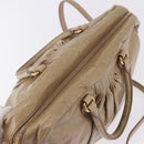 Miu Miu Vitellolux Hand Bag Leather 2way Beige Gold Tone Auth 202110V-6