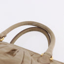 Miu Miu Vitellolux Hand Bag Leather 2way Beige Gold Tone Auth 202110V-14