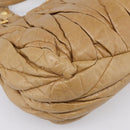 Miu Miu Vitellolux Matelasse Hand Bag Leather 2way Brown Gold Tone Auth 202111V-18