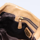 Miu Miu Vitellolux Matelasse Hand Bag Leather 2way Brown Gold Tone Auth 202111V-22