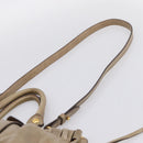 Miu Miu Vitellolux Hand Bag Leather 2way Beige Gold Tone Auth 202112A-14