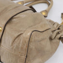 Miu Miu Vitellolux Hand Bag Leather 2way Beige Gold Tone Auth 202112A-15