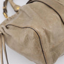 Miu Miu Vitellolux Hand Bag Leather 2way Beige Gold Tone Auth 202112A-16