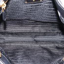 PRADA Hand Bag Nylon 2way Black Gold Tone Auth 202114-11