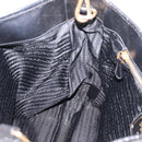 PRADA Hand Bag Nylon 2way Black Gold Tone Auth 202114-20