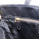 PRADA Hand Bag Nylon 2way Black Gold Tone Auth 202114-21