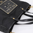 PRADA Hand Bag Nylon 2way Black Gold Tone Auth 202114-6