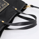 PRADA Hand Bag Nylon 2way Black Gold Tone Auth 202114-7