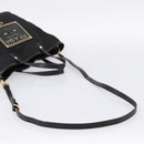 PRADA Hand Bag Nylon 2way Black Gold Tone Auth 202114-8