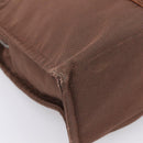 HERMES Her Line MM Hand Bag Canvas Brown Silver Auth 202116-13
