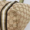 GUCCI GG Canvas Tote Bag Beige Gold Tone 137396 Auth 202117-10