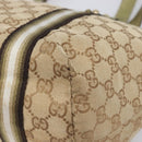 GUCCI GG Canvas Tote Bag Beige Gold Tone 137396 Auth 202117-12