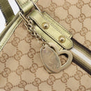 GUCCI GG Canvas Tote Bag Beige Gold Tone 137396 Auth 202117-14