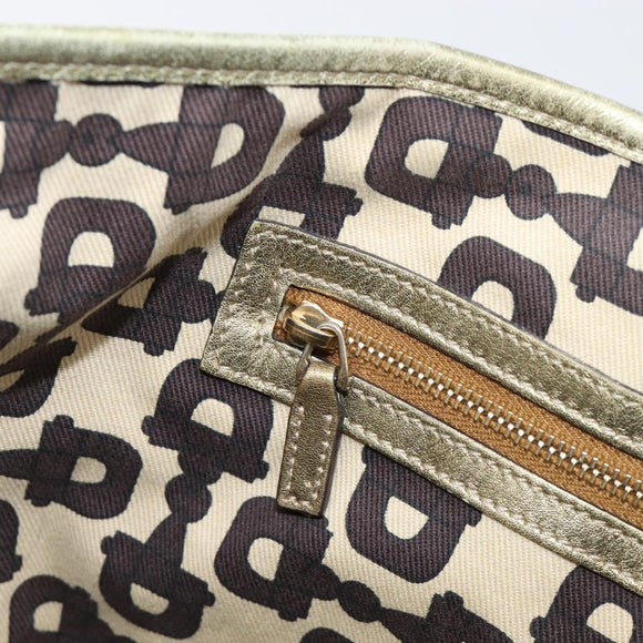 GUCCI GG Canvas Tote Bag Beige Gold Tone 137396 Auth 202117
