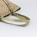 GUCCI GG Canvas Tote Bag Beige Gold Tone 137396 Auth 202117-7