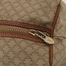 CELINE Macadam Boston Bag PVC Leather Beige Gold Tone Auth 202118-10