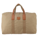CELINE Macadam Boston Bag PVC Leather Beige Gold Tone Auth 202118-13