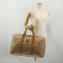 CELINE Macadam Boston Bag PVC Leather Beige Gold Tone Auth 202118-22