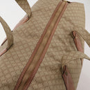 CELINE Macadam Boston Bag PVC Leather Beige Gold Tone Auth 202118-6