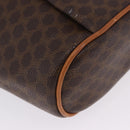 CELINE Macadam Shoulder Bag PVC Leather Brown Gold Tone Auth 202119A-11