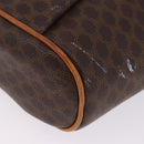 CELINE Macadam Shoulder Bag PVC Leather Brown Gold Tone Auth 202119A-12