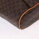 CELINE Macadam Shoulder Bag PVC Leather Brown Gold Tone Auth 202119A-13