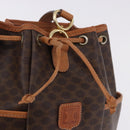 CELINE Macadam Shoulder Bag PVC Leather Brown Gold Tone Auth 202119A-16