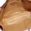 CELINE Macadam Shoulder Bag PVC Leather Brown Gold Tone Auth 202119A-18