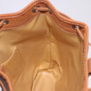 CELINE Macadam Shoulder Bag PVC Leather Brown Gold Tone Auth 202119A-19