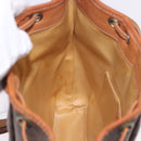 CELINE Macadam Shoulder Bag PVC Leather Brown Gold Tone Auth 202119A-20