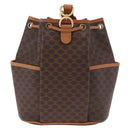 CELINE Macadam Shoulder Bag PVC Leather Brown Gold Tone Auth 202119A-3