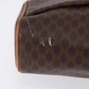 CELINE Macadam Shoulder Bag PVC Leather Brown Gold Tone Auth 202119A-5