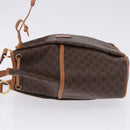 CELINE Macadam Shoulder Bag PVC Leather Brown Gold Tone Auth 202119A-6