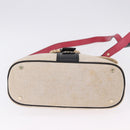 BVLGARI Hand Bag Canvas 2way Beige Gold Tone Auth 202121A-6