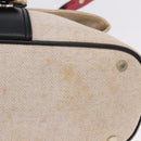 BVLGARI Hand Bag Canvas 2way Beige Gold Tone Auth 202121A-7