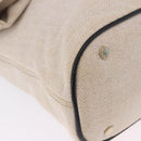BVLGARI Hand Bag Canvas 2way Beige Gold Tone Auth 202121A-16
