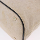 BVLGARI Hand Bag Canvas 2way Beige Gold Tone Auth 202121A-17