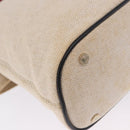 BVLGARI Hand Bag Canvas 2way Beige Gold Tone Auth 202121A-18